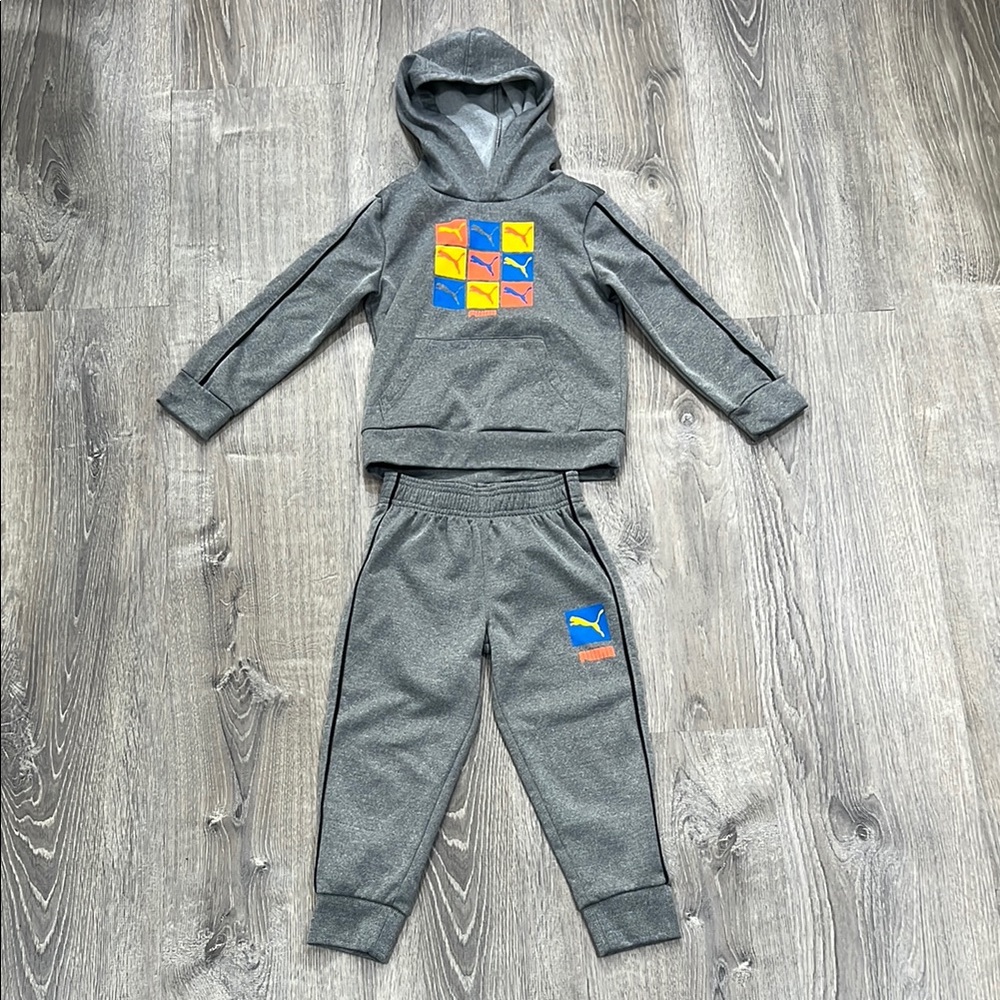 Puma Gray and Blue Matching Set Sporty and Stylish